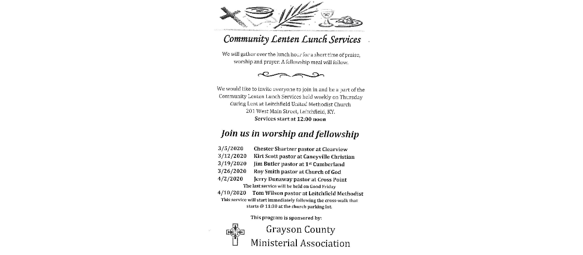 Community Lenten Lunch Services